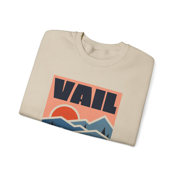 Vail, Colorado Sweatshirt Retro Mountains, Vail Unisex Graphic Crewneck