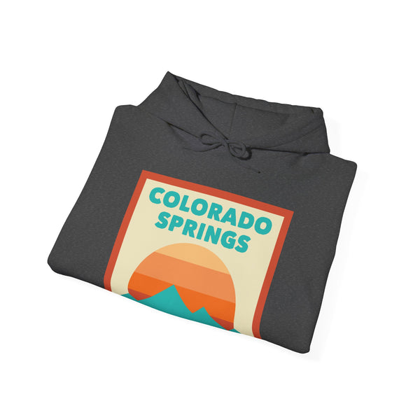 Colorado Springs, Colorado Mountain Sun Hoodie - Unisex Hooded Sweatshirt, Travel Sweatshirt, Sunset