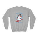 Lake Tahoe, California Youth Crewneck Sweatshirt - Ski Snowman Unisex Kid's Lake Tahoe, California Sweatshirt-2