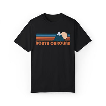 Buy black North Carolina Graphic Tee, Comfort Colors Retro Unisex T shirt, Mountain Adventure Shirt