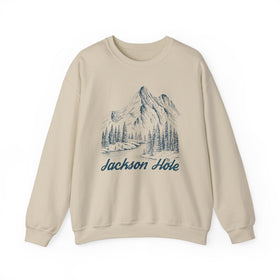 Jackson Hole, Wyoming Sweatshirt - Mountain Illustration Graphic Crewneck - 0