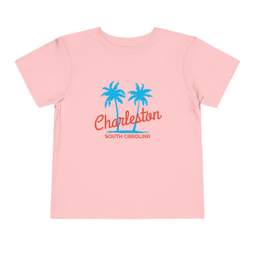Buy pink Charleston, South Carolina Toddler T-Shirt - Retro Palm Tree Toddler Charleston Shirt