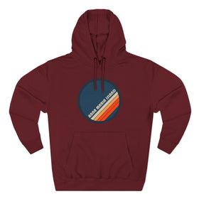 Buy burgundy Premium Anna Maria Island, Florida Retro Circle Hoodie — Vintage 70s Striped Logo Pullover