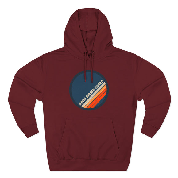 Premium Anna Maria Island, Florida Retro Circle Hoodie — Vintage 70s Striped Logo Pullover