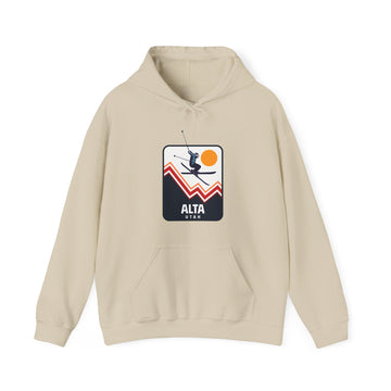 Buy sand Alta, Utah Hoodie - Unisex Snow Ski Jump Alta Hoodie Sweatshirt