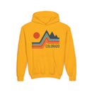 Colorado Youth Hoodie - Retro Mountain Colorado Youth Sweatshirt-3