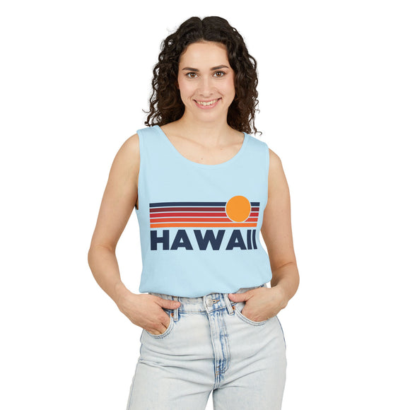 Hawaii Retro Sunstripe Tank Top | Comfort Colors - 100% Cotton