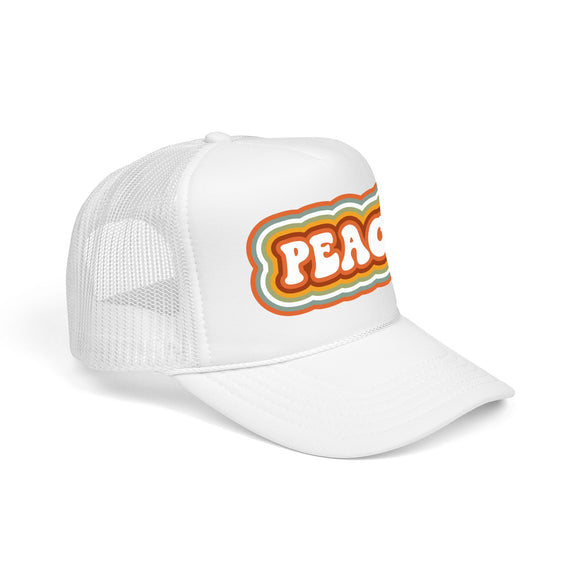 Retro Peace Trucker Hat Boho