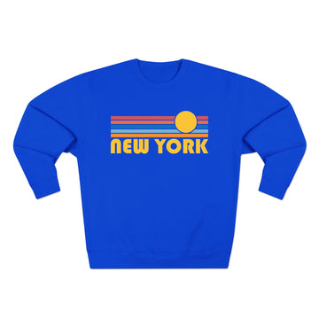 Buy royal-blue Premium New York, New York Retro Sun Graphic Sweatshirt