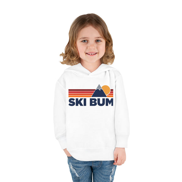 Ski Bum Toddler Hoodie - Unisex Mountain Pullover Sweatshirt, Kids Hooded Jumper, Ski Bum Souvenir