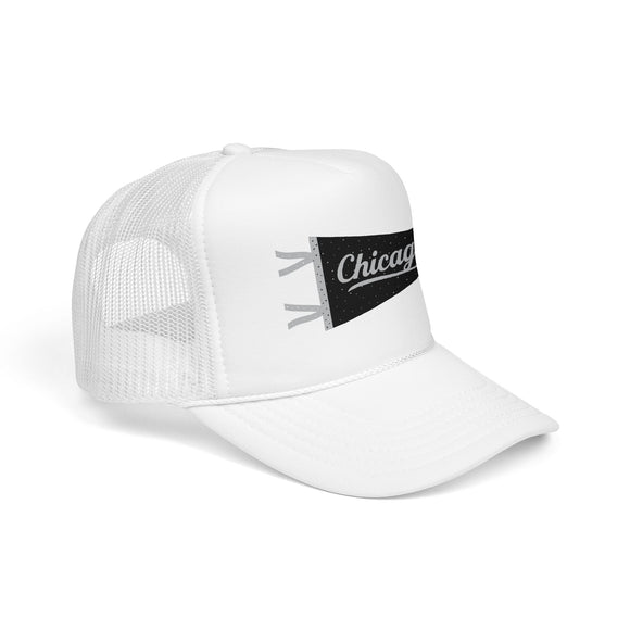 Chicago Pennant Trucker Hat — Vintage City Pride Foam Cap