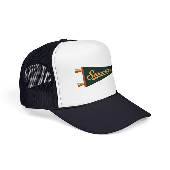 Sequoia National Park Pennant Trucker Hat — Vintage Foam Mesh Cap