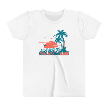 Anna Maria Island, Florida Youth Shirt - Retro Palm Tree Anna Maria Island Kid's T-Shirt - 0
