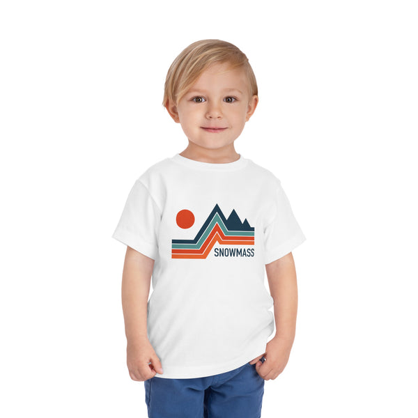 Snowmass, Colorado Toddler T-Shirt - Retro Palm Tree Toddler Snowmass Shirt