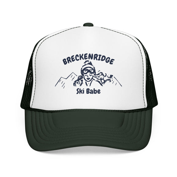 Breckenridge, Colorado Ski Babe Trucker Hat — Foam Mesh Cap
