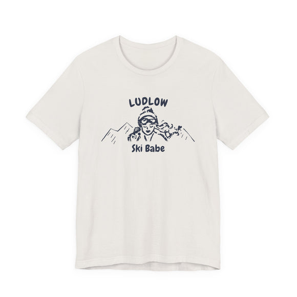 Ludlow, Vermont Ski Babe T‑Shirt - Retro Skiing Graphic Tee
