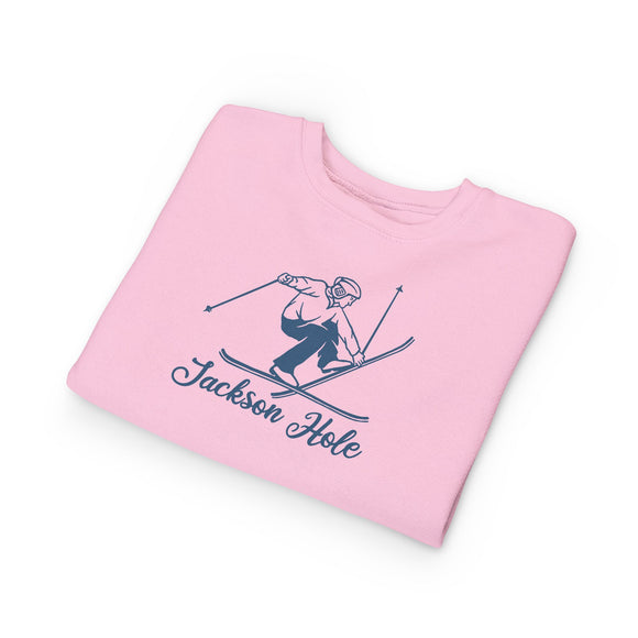 Jackson Hole, Wyoming Toddler Sweatshirt - Vintage Ski Jackson Hole Toddler Crewneck Sweatshirt