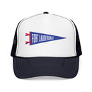 Fort Lauderdale, Florida Pennant Trucker Hat — Retro Flag Foam Cap-4