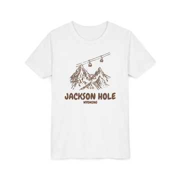 Jackson Hole, Wyoming Youth T-Shirt — Vintage Gondola Ski Mountain Tee - 0