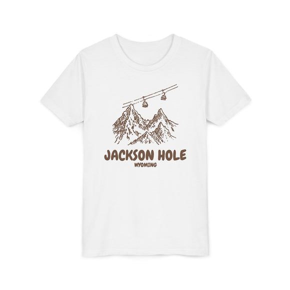 Jackson Hole, Wyoming Youth T-Shirt — Vintage Gondola Ski Mountain Tee