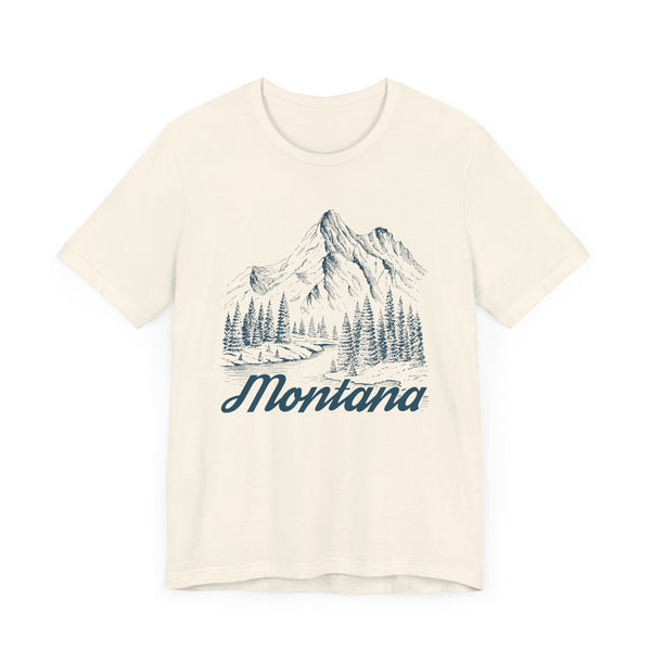 Montana Graphic Tee - Mountain Illustration Montana T Shirt