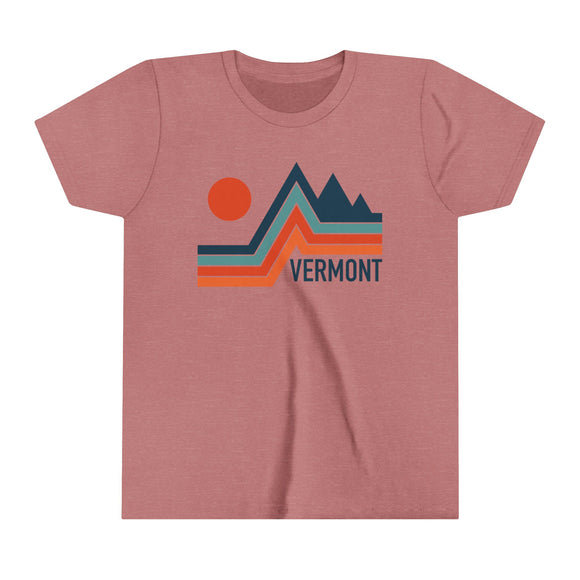 Vermont Youth Shirt - Retro Mountain Vermont Kid's T-Shirt