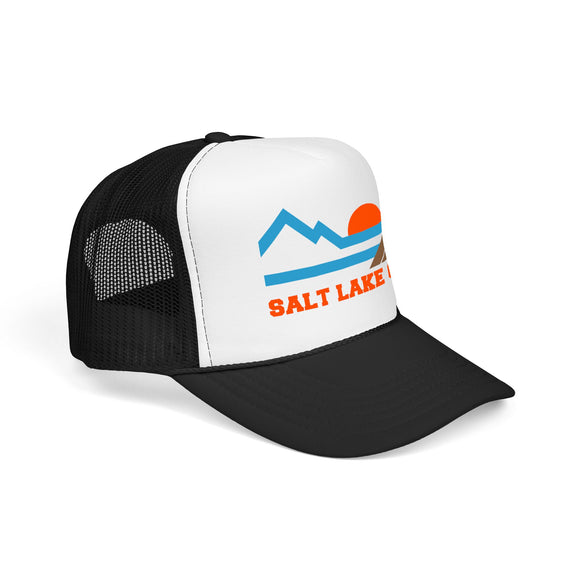 Salt Lake City, Utah Trucker Hat - Salt Lake City  Mountain Cap
