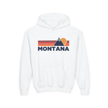 Montana Youth Hoodie Retro Mountain, Kids Pullover, Vintage Style Montana Sweatshirt