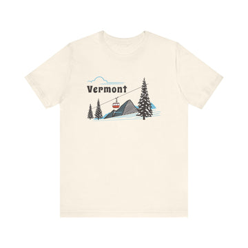 Buy natural Vermont T-Shirt - Retro Ski Mountain Gondola Unisex Vermont Shirt