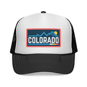 Colorado Retro Mountains Trucker Hat - Vintage Style Colorado Cap - 0