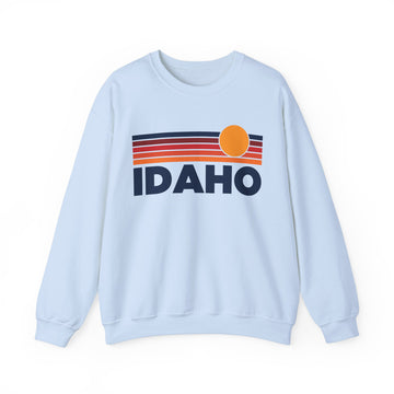 Buy light-blue Idaho Sweatshirt Retro Sun Unisex - Vintage Idaho Inspired Warm Pullover Jumper