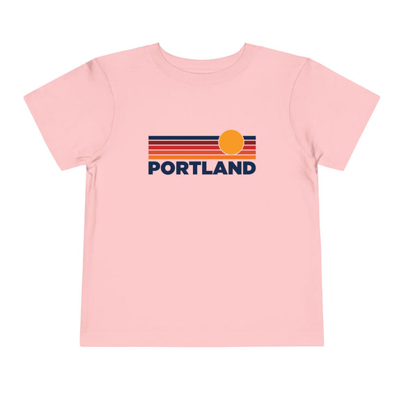 Portland, Oregon Toddler T-Shirt - Retro Sun Tee