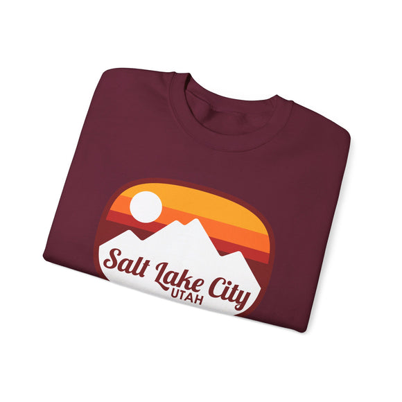 Salt Lake City, Utah Sweatshirt - Unisex Retro Ombre Crewneck Salt Lake City Sweatshirt