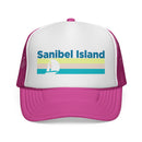 Sanibel Island, Florida Retro Sailboat Trucker Hat-3