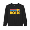 Boise, Idaho Toddler Sweatshirt - Retro Sun Boise Toddler Crewneck Sweatshirt