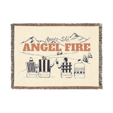 Angel Fire, New Mexico Ski Town Throw Blanket | Mountain Woven Blanket