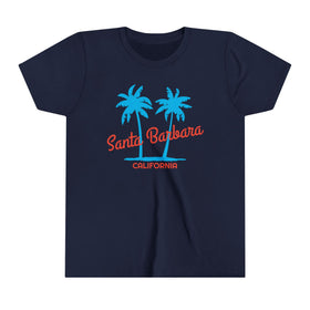 Santa Barbara, California Youth Shirt - Retro Palm Tree Santa Barbara Kid's T-Shirt