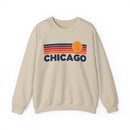 Chicago, Illinois Sweatshirt Retro Sun Unisex - Chicago Vintage Inspired Warm Pullover Jumper-2