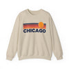 Chicago, Illinois Sweatshirt Retro Sun Unisex - Chicago Vintage Inspired Warm Pullover Jumper