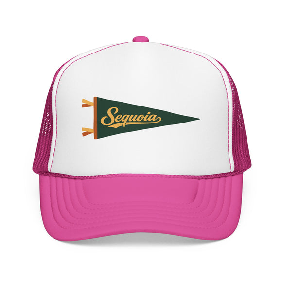 Sequoia National Park Pennant Trucker Hat — Vintage Foam Mesh Cap