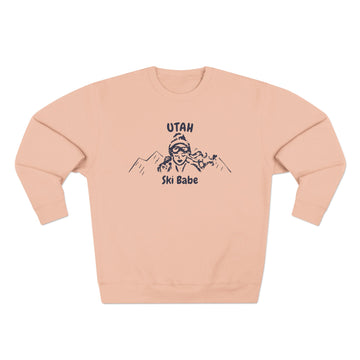Buy pale-pink Premium Utah Ski Babe Sweatshirt