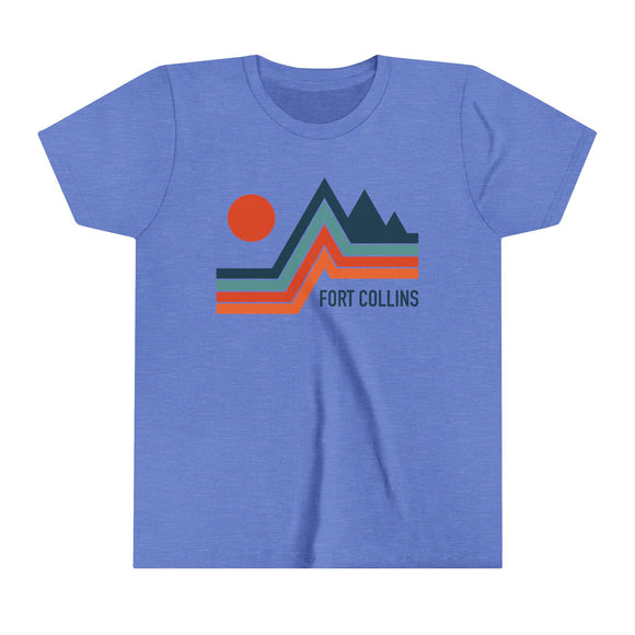 Fort Collins, Colorado Youth Shirt - Retro Mountain Fort Collins Kid's T-Shirt