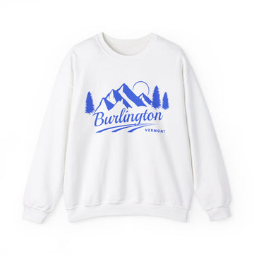 Buy white Burlington, Vermont Sweatshirt - Unisex Mountain Burlington Sweatshirt