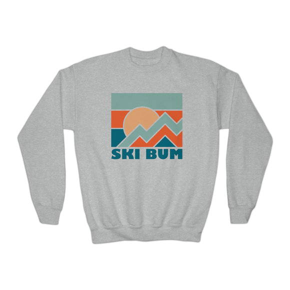 Ski Bum Youth Sweatshirt - Unisex Kid's Ski Bum Crewneck Sweatshirt