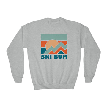 Buy sport-grey Ski Bum Youth Sweatshirt - Unisex Kid's Ski Bum Crewneck Sweatshirt