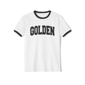 Buy white-black Golden, Colorado Cotton Ringer Graphic Tee - Unisex Golden T Shirt, Vintage Style Tee, Men's/Women's Tee