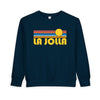La Jolla, California Toddler Sweatshirt - Retro Sun La Jolla Toddler Crewneck Sweatshirt