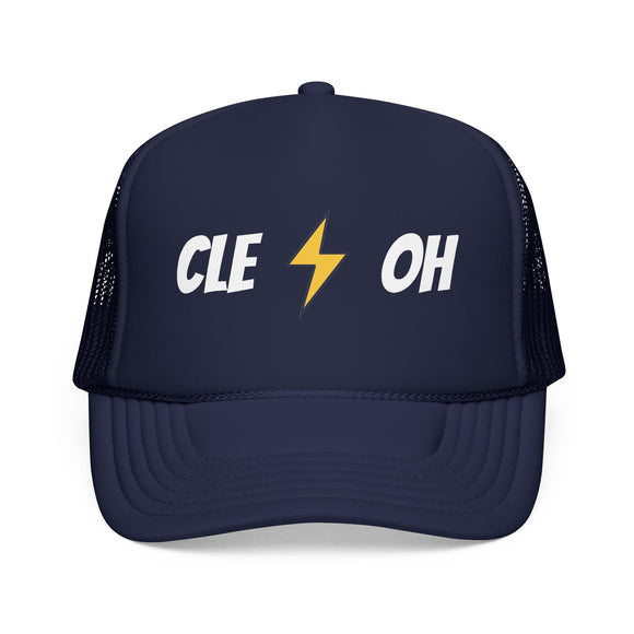 Cleveland, Ohio Retro Trucker Hat - Lightning Foam Cap
