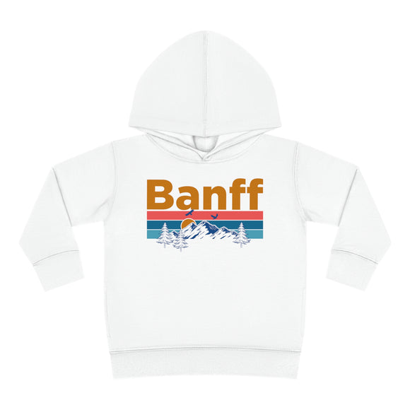 Banff Toddler Hoodie - Retro Mountain Sun Unisex Banff Toddler Sweatshirt