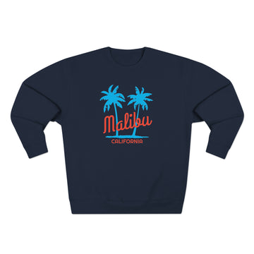 Buy navy Premium Malibu, California Sweatshirt - Retro Unisex Sweatshirt